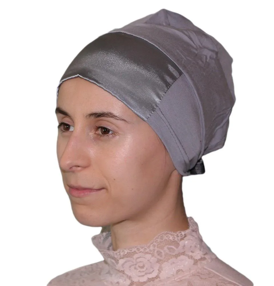 Aker Satin Bonnet Underscarf - Dark Grey