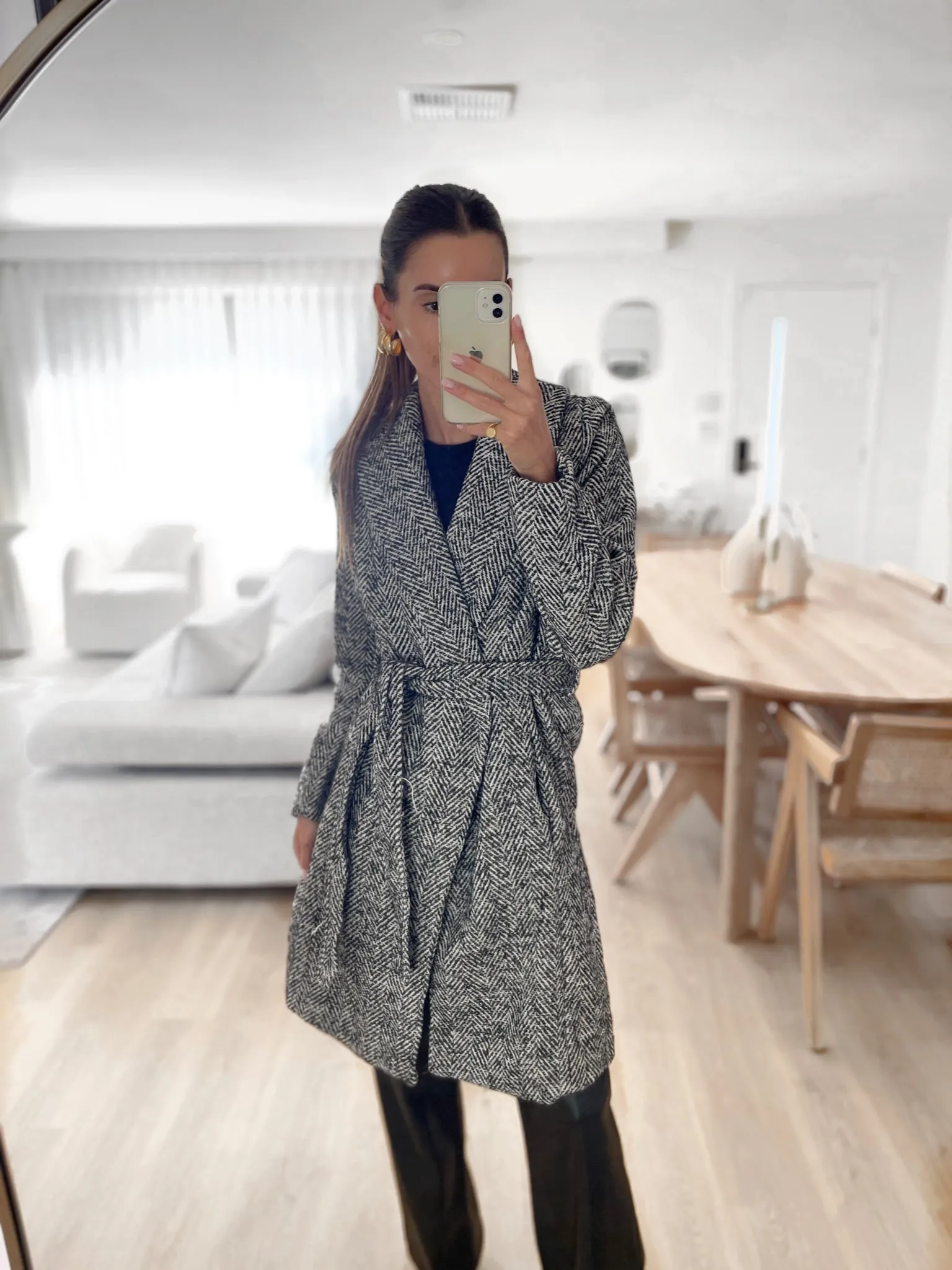 ARIA Chevron Belted Coat