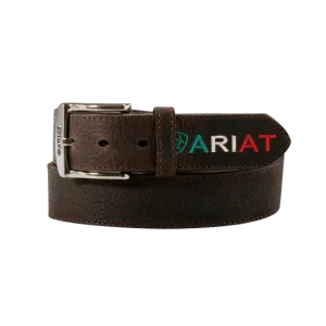 Ariat Brown Mexico Embossed Logo Belt