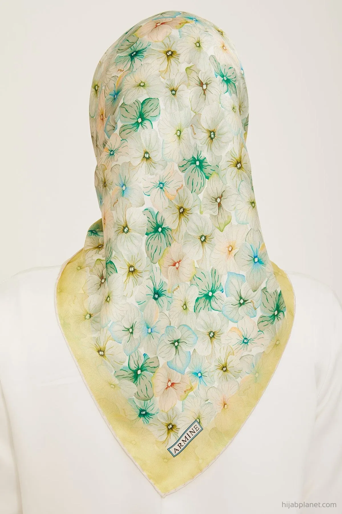 Armine Hydrangea Print Silk Scarf #2