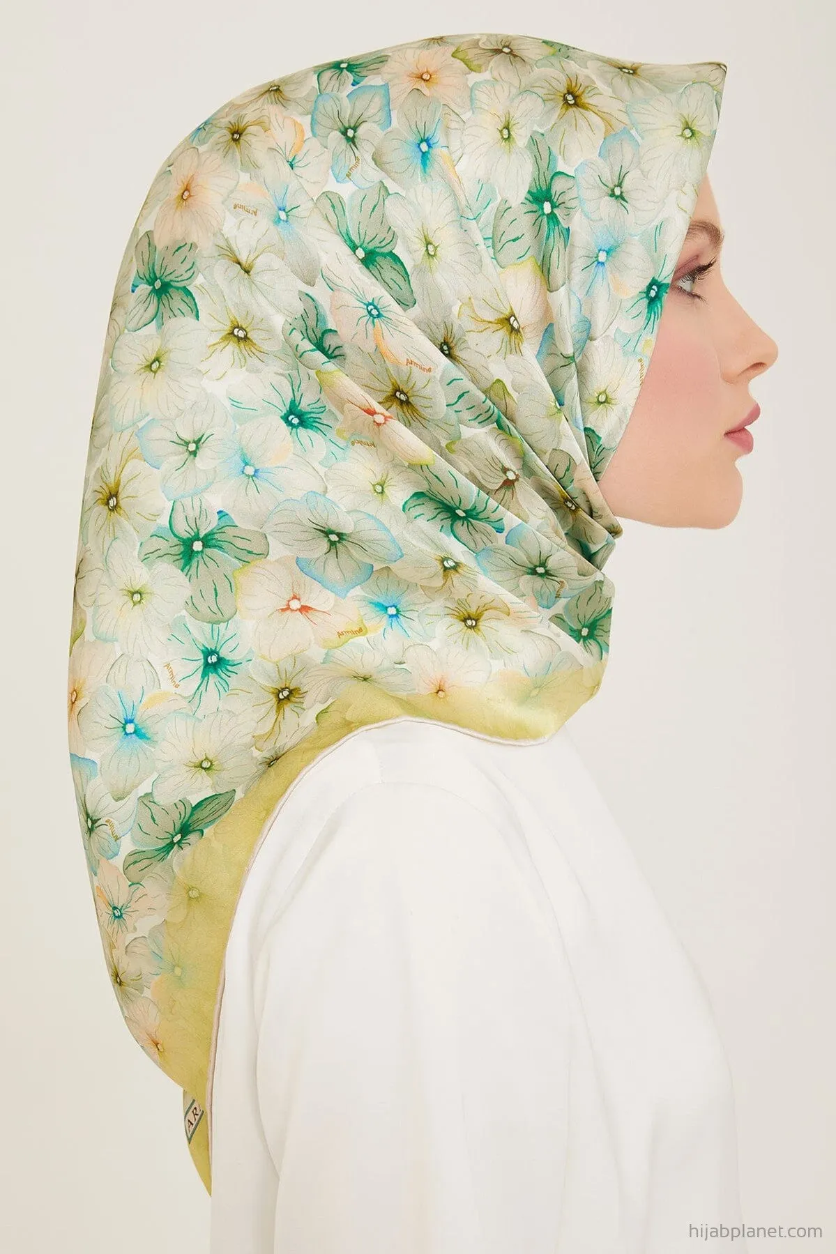 Armine Hydrangea Print Silk Scarf #2