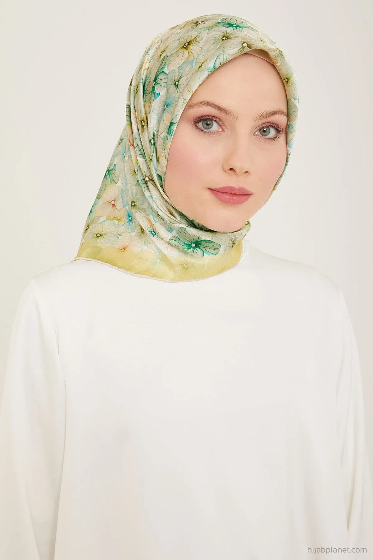 Armine Hydrangea Print Silk Scarf #2