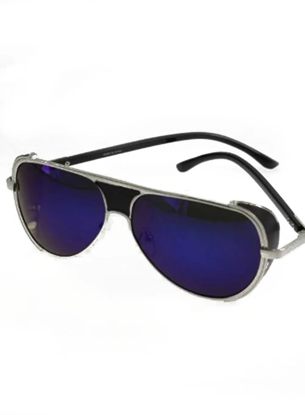 Aviator Sunglasses with side leather look side panel