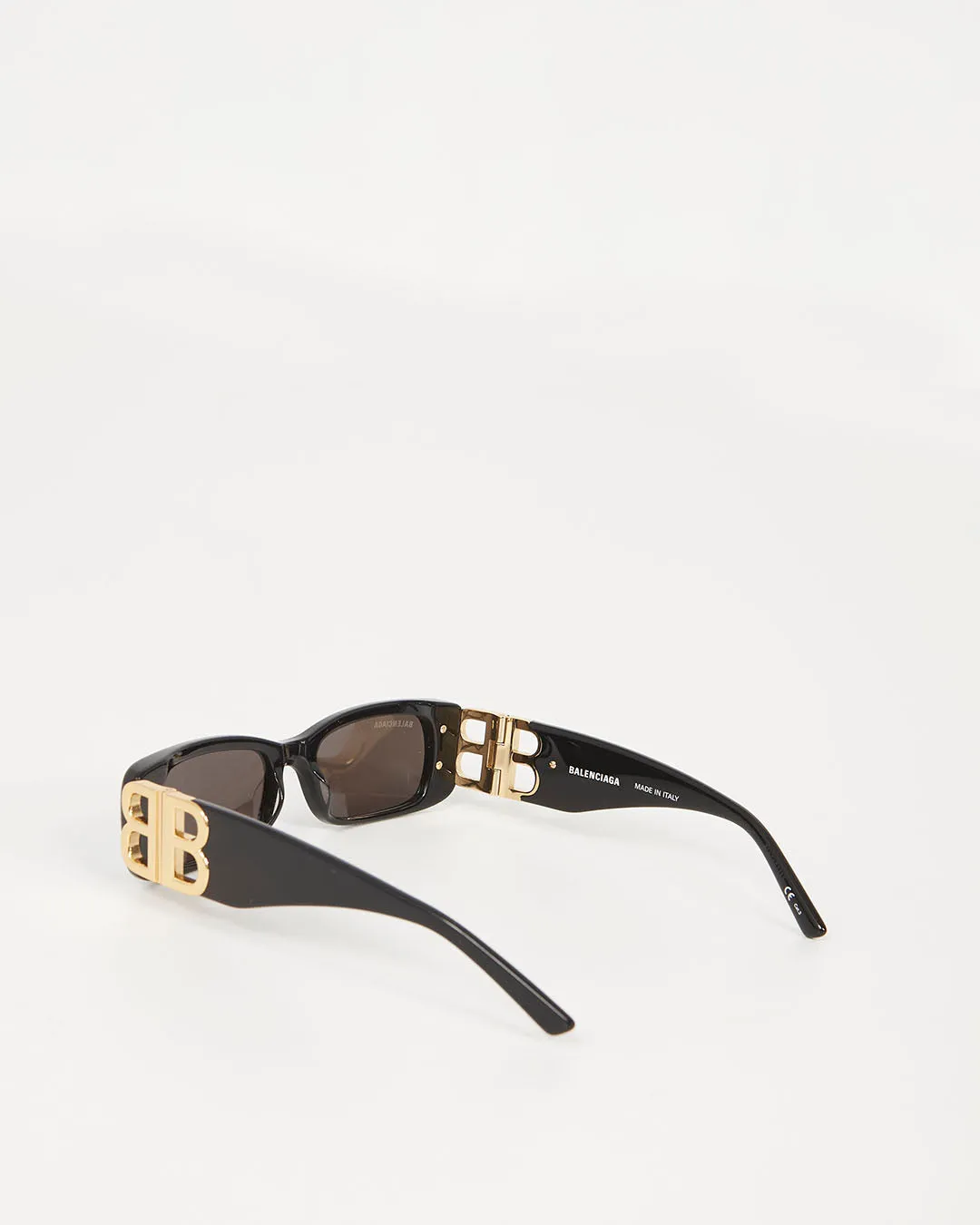 Balenciaga Black Logo Gold Narrow BB0096S Sunglasses