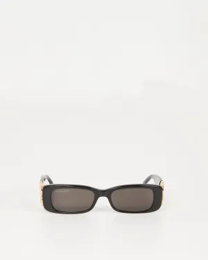 Balenciaga Black Logo Gold Narrow BB0096S Sunglasses