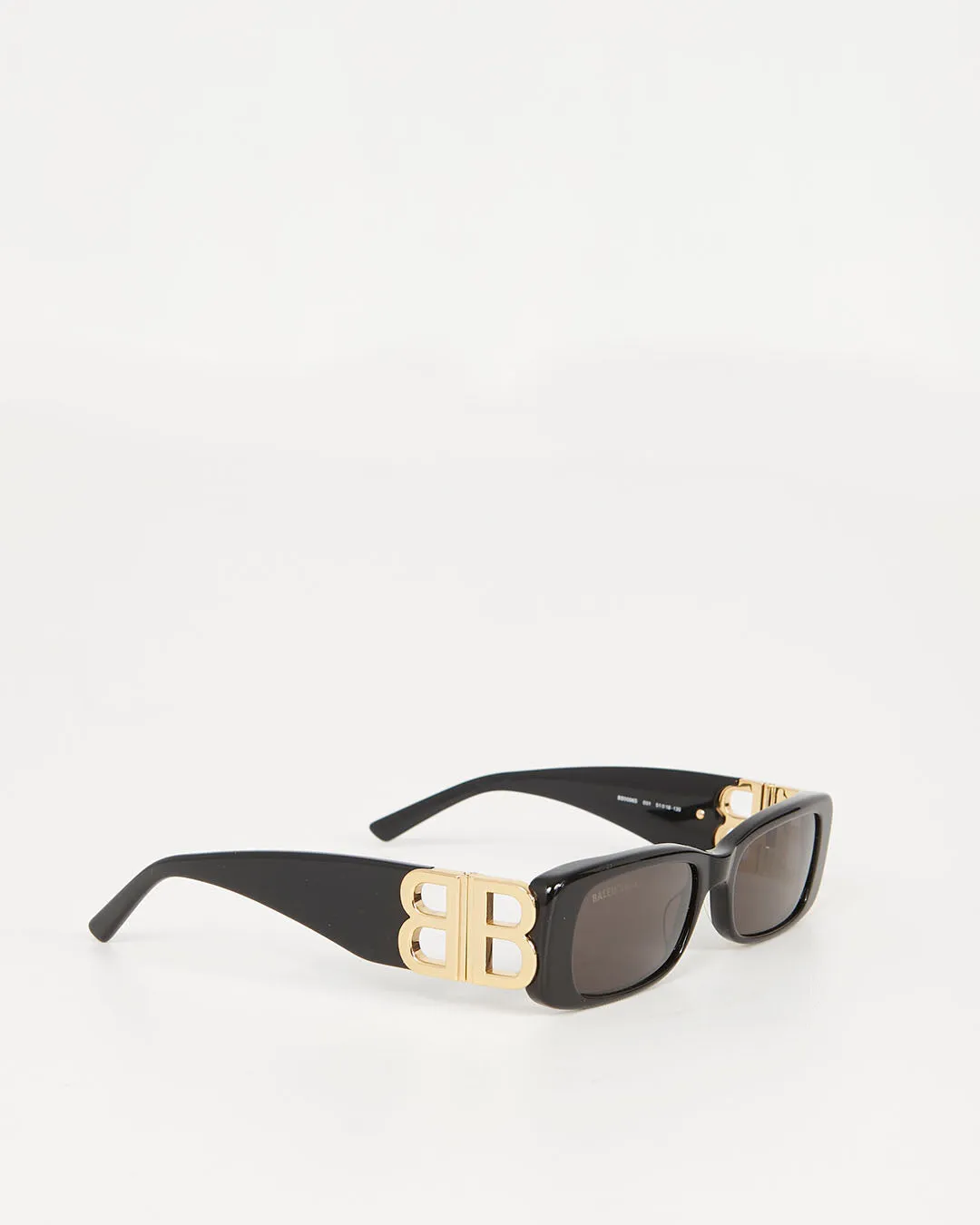 Balenciaga Black Logo Gold Narrow BB0096S Sunglasses