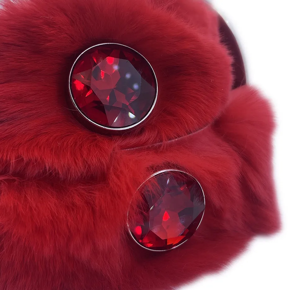 b.b. Simon Blood Red Fur Crystal Belt