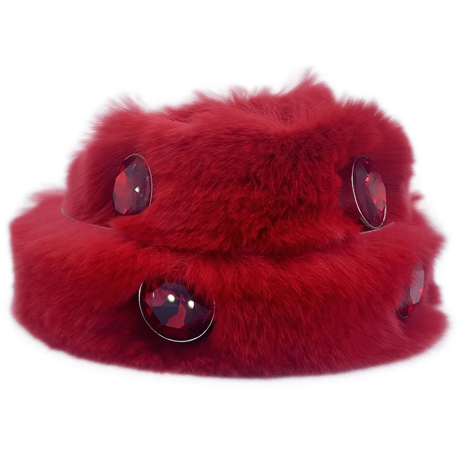 b.b. Simon Blood Red Fur Crystal Belt