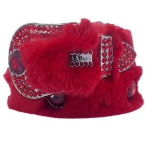 b.b. Simon Blood Red Fur Crystal Belt