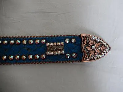 b.b. Simon Bronze & Blue Crystal Belt