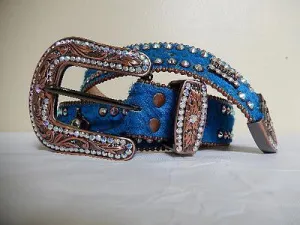 b.b. Simon Bronze & Blue Crystal Belt