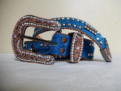 b.b. Simon Bronze & Blue Crystal Belt