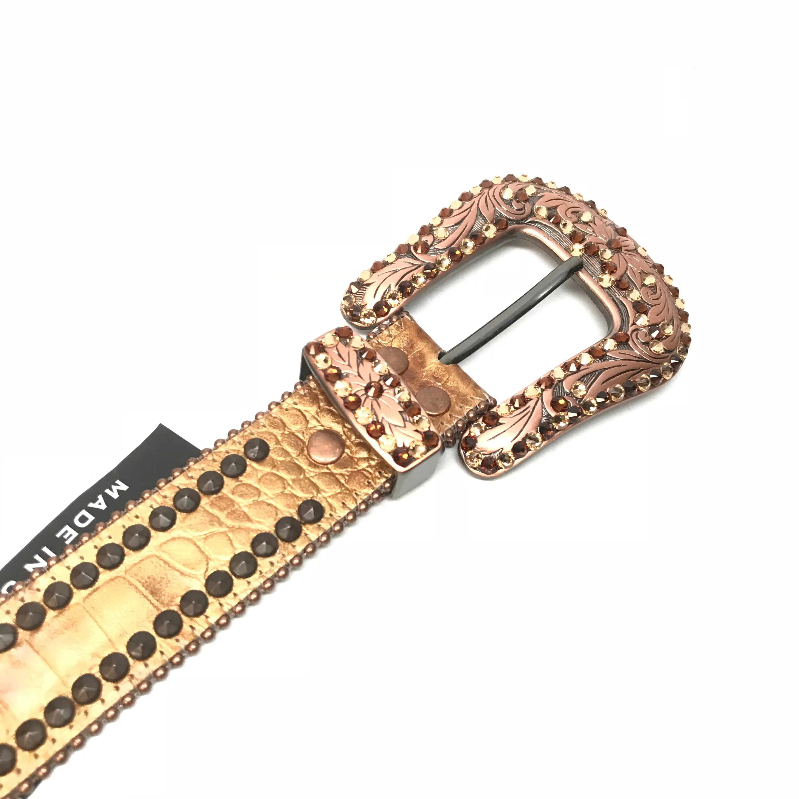 b.b. Simon 'Bronze Double Studded' Crystal Belt