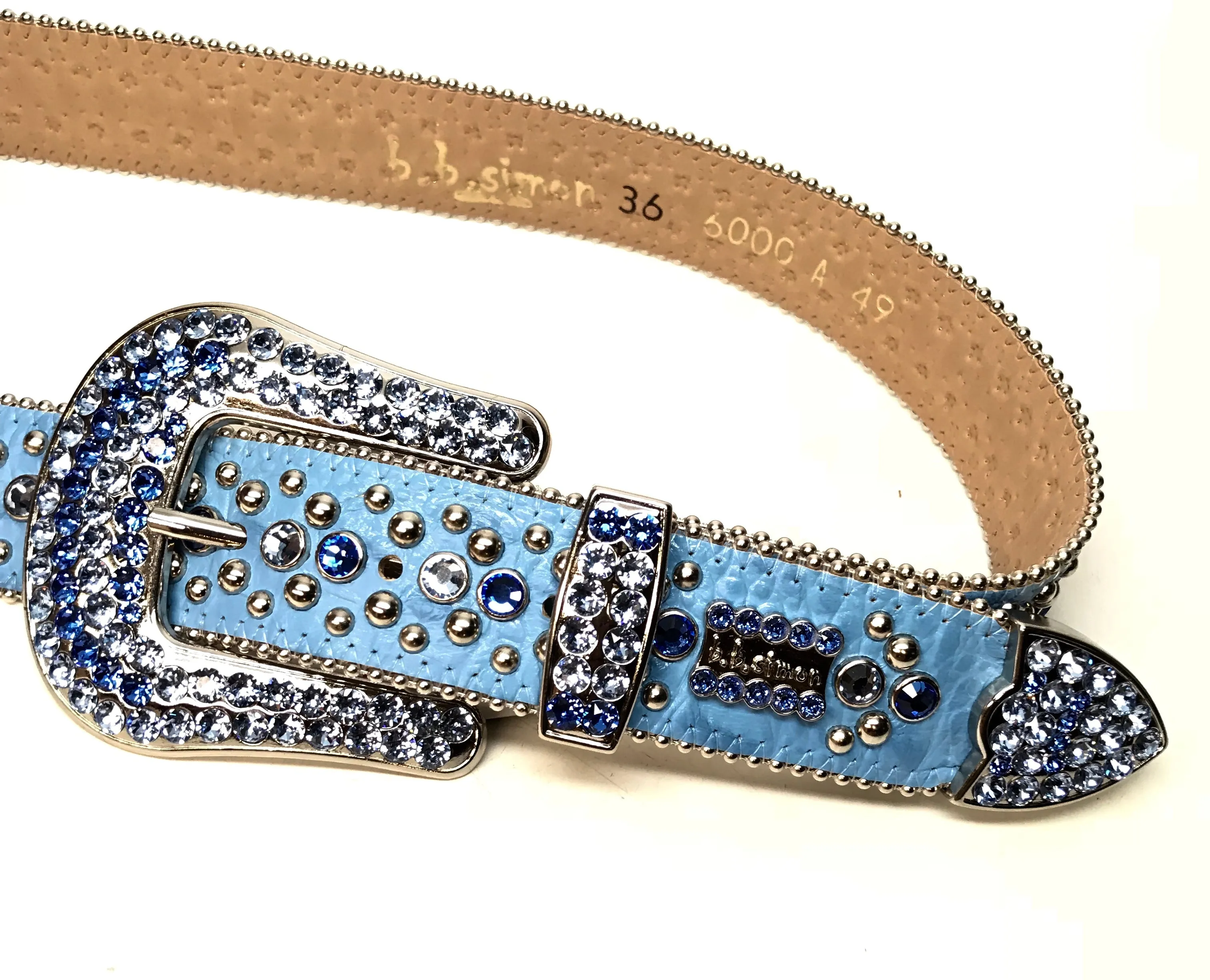 b.b. Simon Ocean Two Tone Crystal Belt