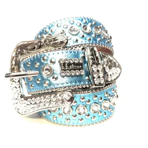 b.b. Simon Sea Blue fleur de lis Crystal Belt