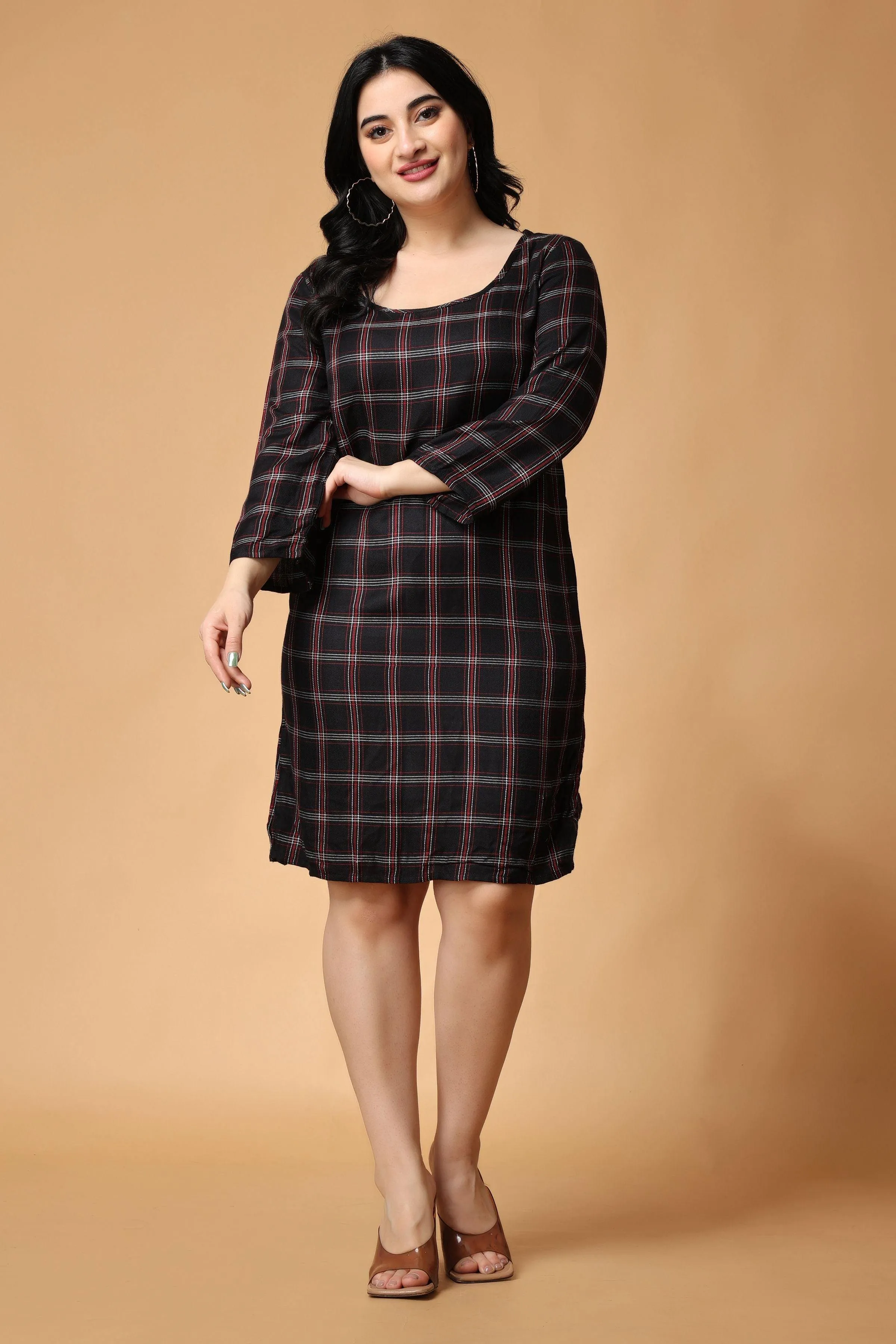 Black Checked Dress