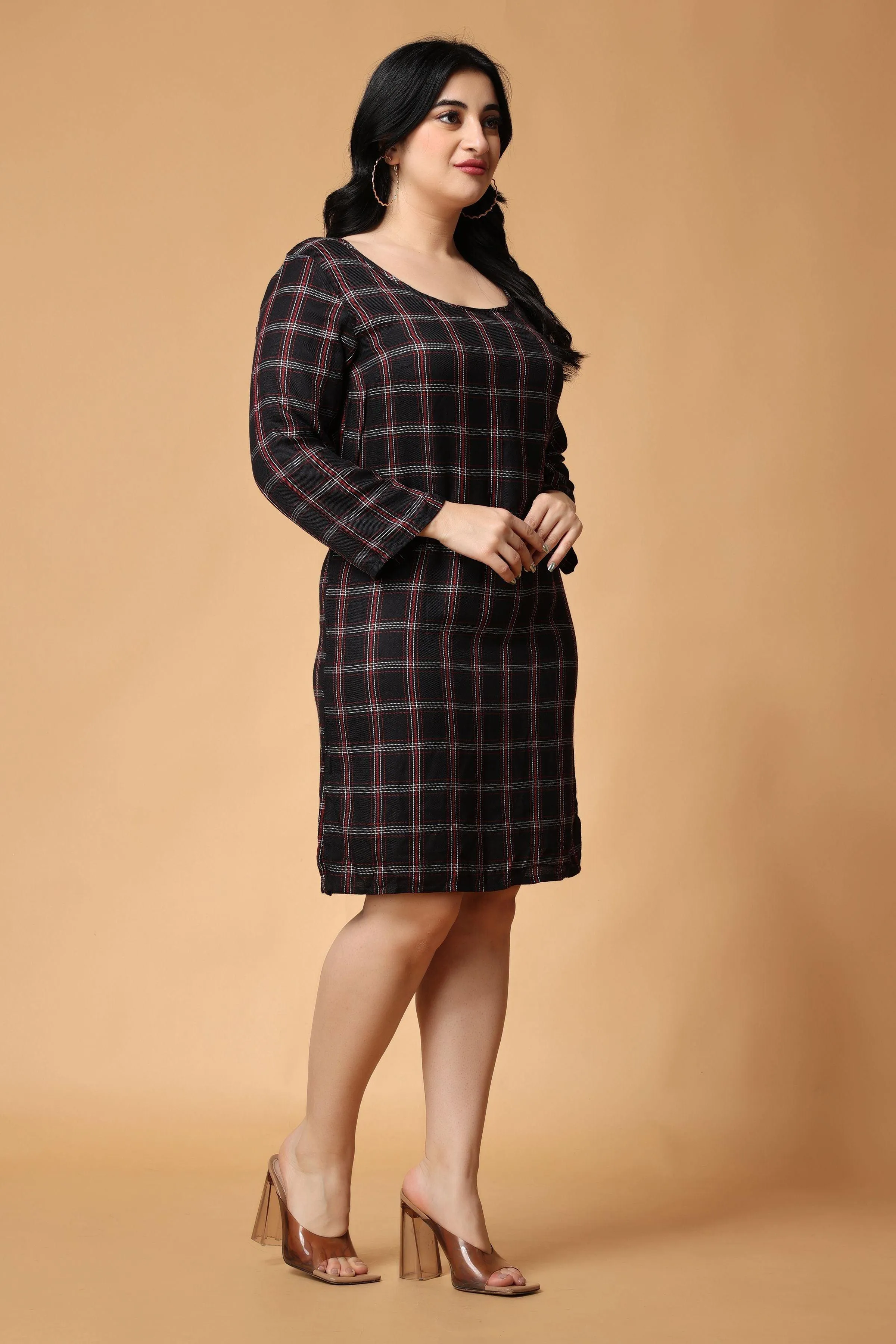 Black Checked Dress