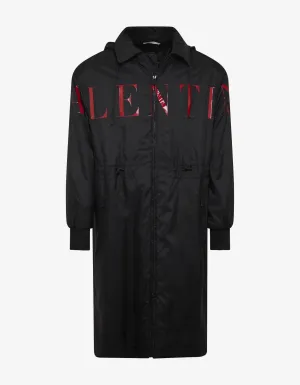 Black Logo Raincoat