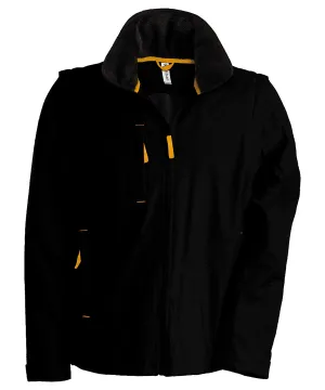 Black/Orange - Score contrast detachable sleeve blouson jacket