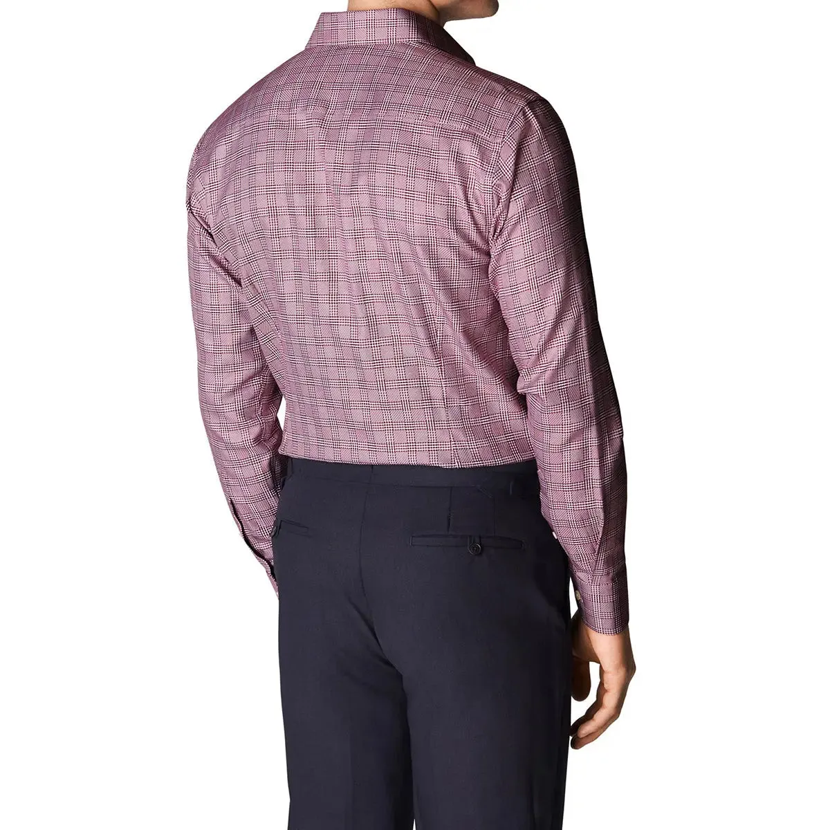 Burgundy Checked King Twill Contemporary Fit Shirt