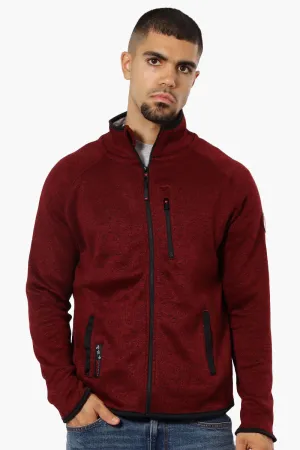 Canada Weather Gear Fleece Full Zip Lightweight Jacket - Burgundy