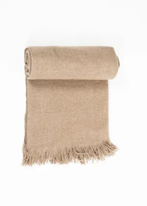 Cashmere Tassel Blanket in Brown