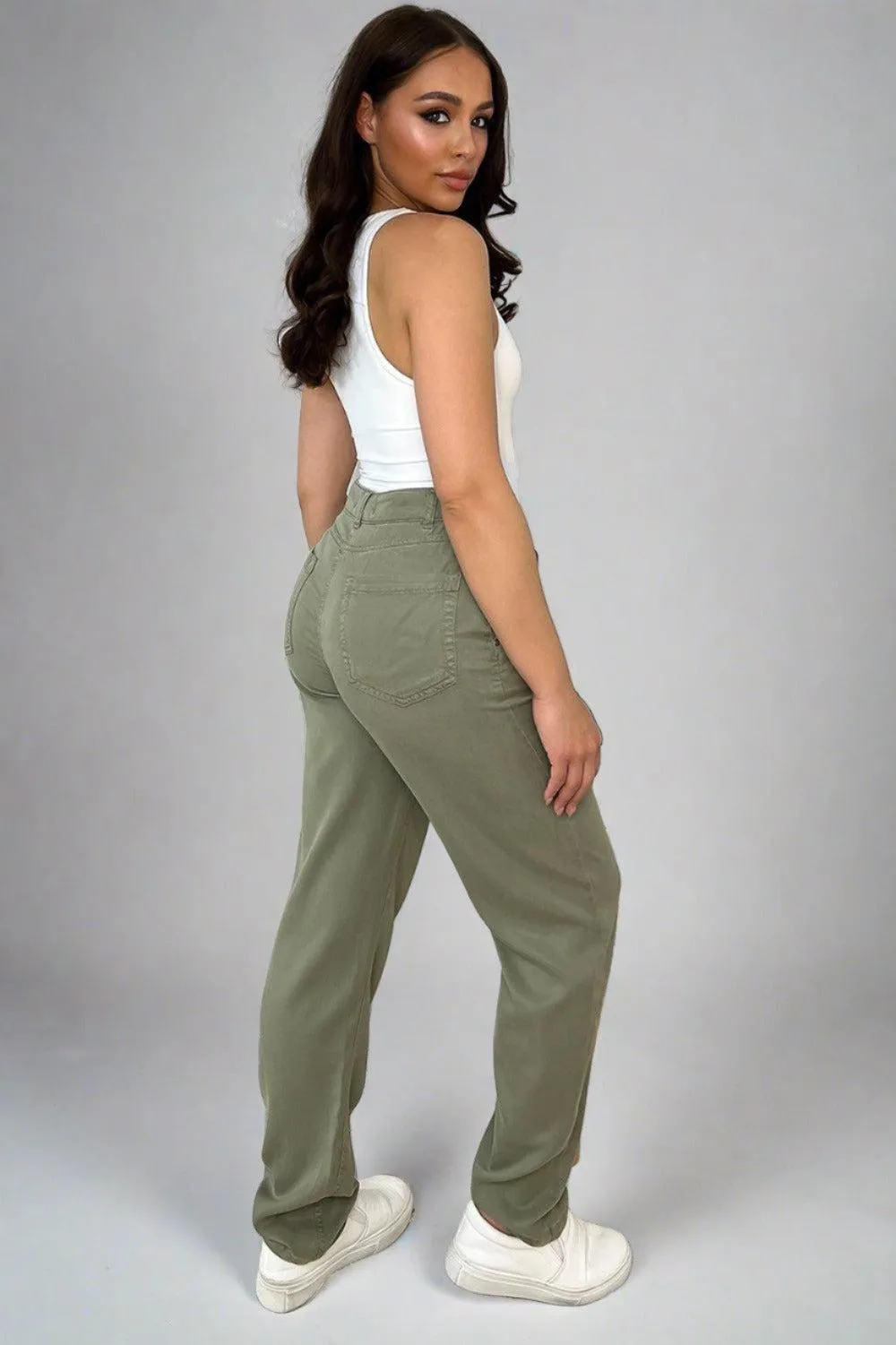 Casual Fit Straight Leg Slacks Trousers