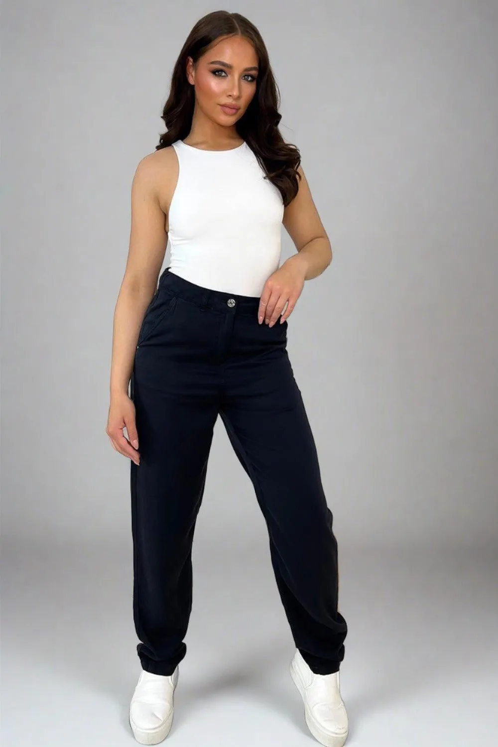 Casual Fit Straight Leg Slacks Trousers