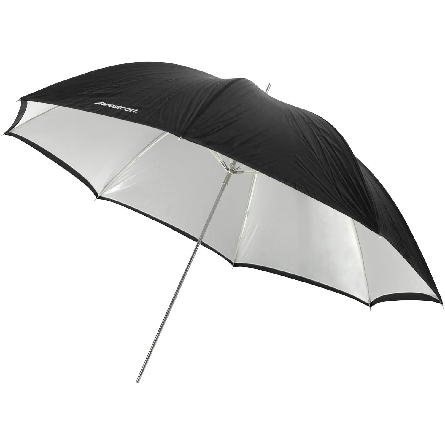 Convertible Umbrella - Optical White Satin with Removable Black Cover (45")