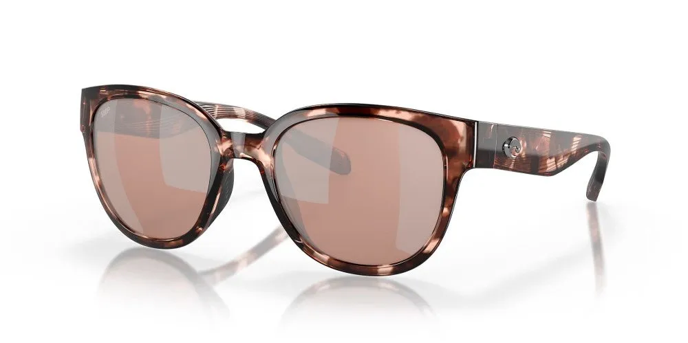 Costa Del Mar Salina Coral Tortoise Frame - Copper Silver Mirror Plastic Lens - Polarized Sunglasses