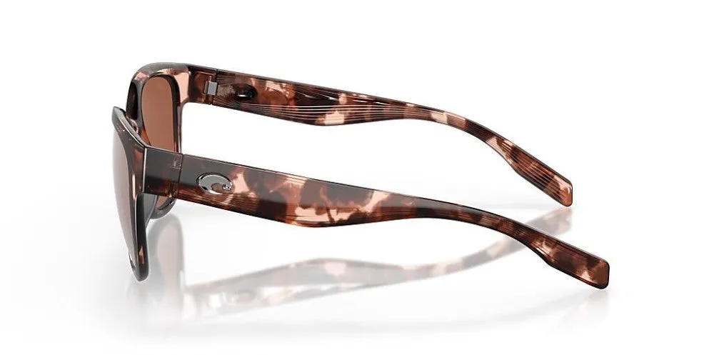 Costa Del Mar Salina Coral Tortoise Frame - Copper Silver Mirror Plastic Lens - Polarized Sunglasses