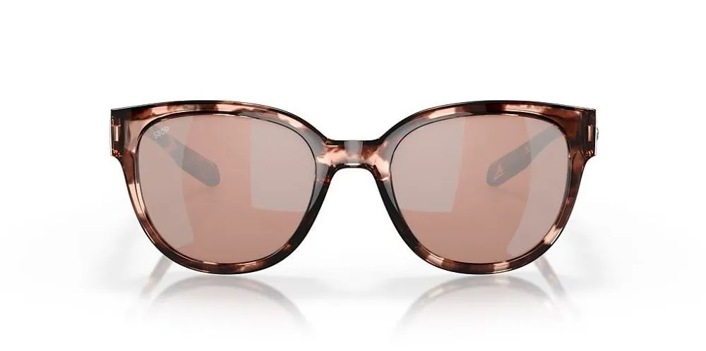 Costa Del Mar Salina Coral Tortoise Frame - Copper Silver Mirror Plastic Lens - Polarized Sunglasses