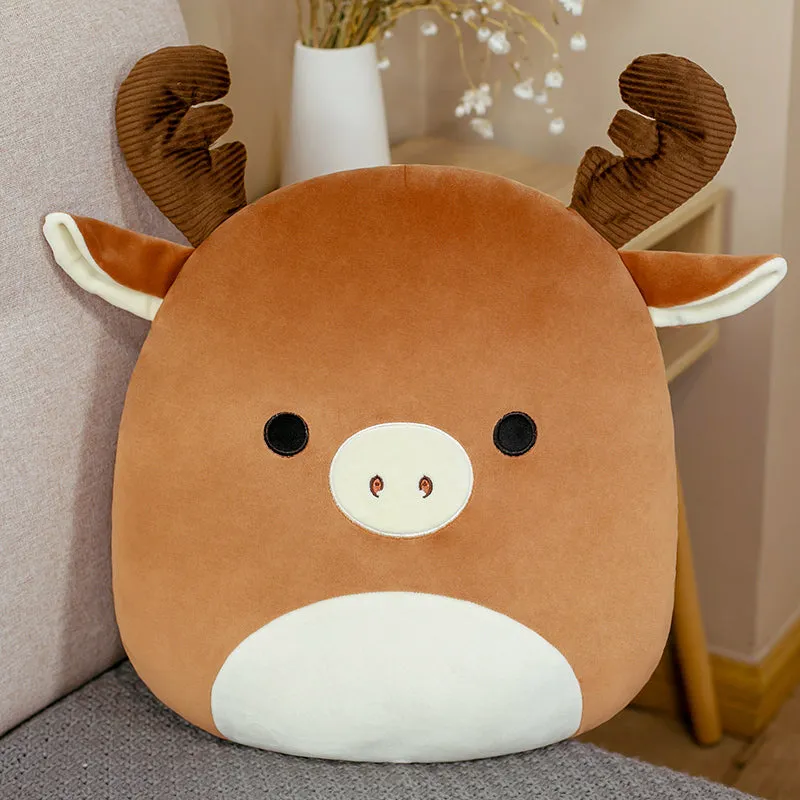 Cute Fat Fat Plush Toy Animal Doll Kawaii  Deer Pig Soft Pillow Buddy Stuffed Cushion ValentineS Gift For Kids Girl