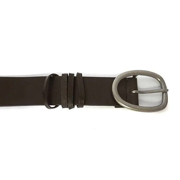 EDWIN - Mens Dark Brown Leather Dress Belt