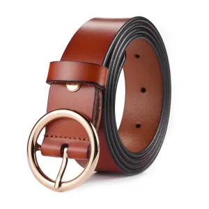 Genuine Leather Metal Buckle Straps Belt