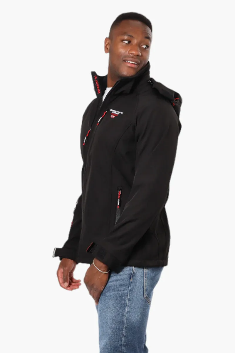 Geographical Norway Hooded Fleece Lined Lightweight Jacket - Black