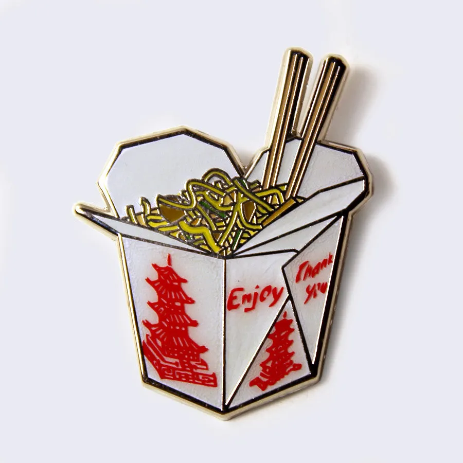 Giant Robot - Chinese Food Take Out Box Enamel Pin (Glow-in-the-Dark)