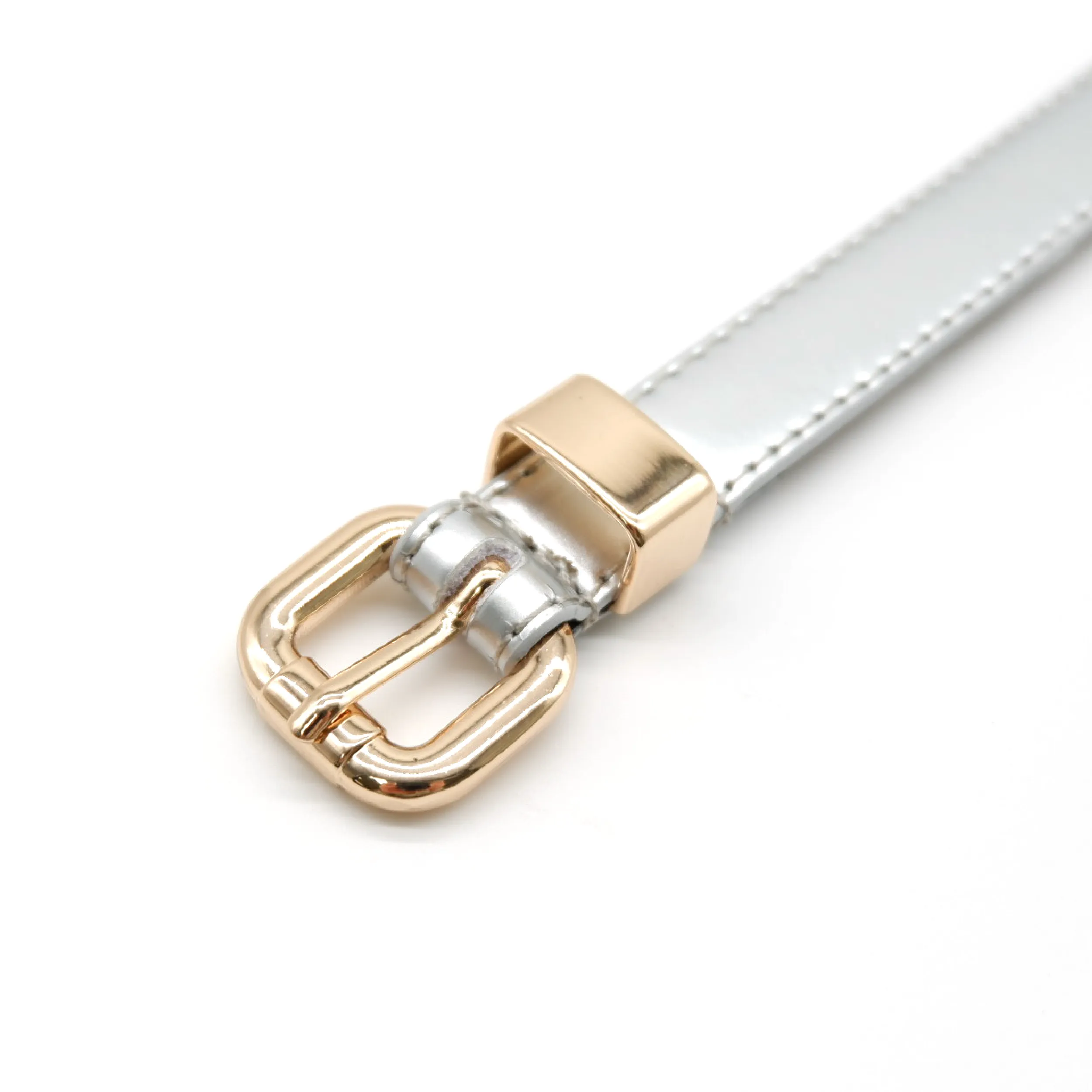 Gift Box 2 Belts | Women's Gold & Silver Skinny Leather Belt Gift Set