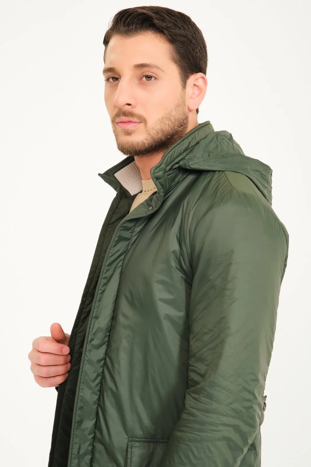 Green Long Waterproof Coat