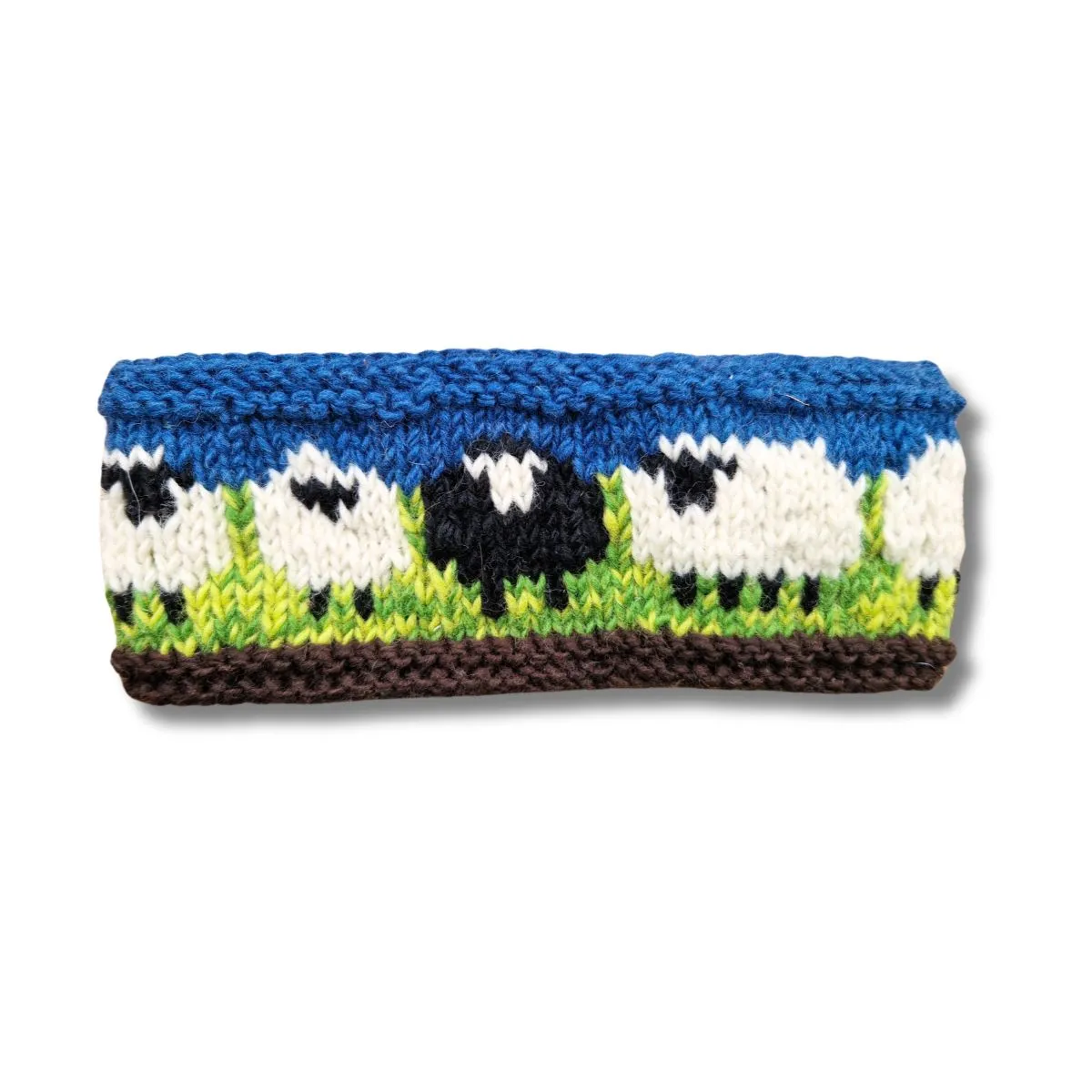 hand-knitted sheep wool headband