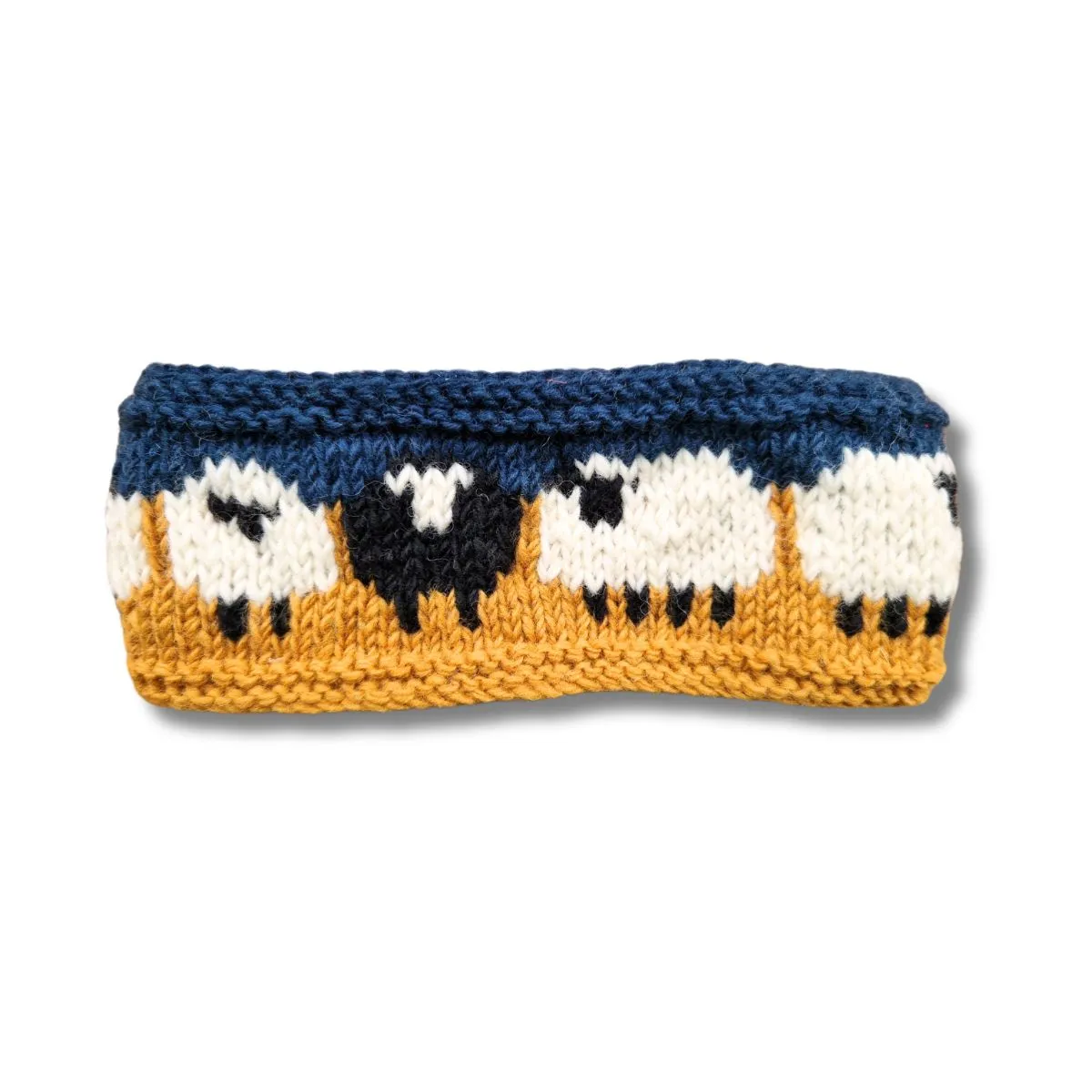 hand-knitted sheep wool headband