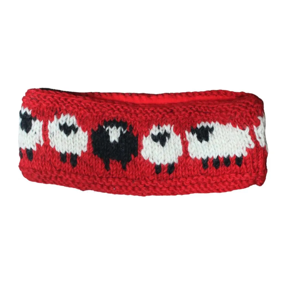 hand-knitted sheep wool headband