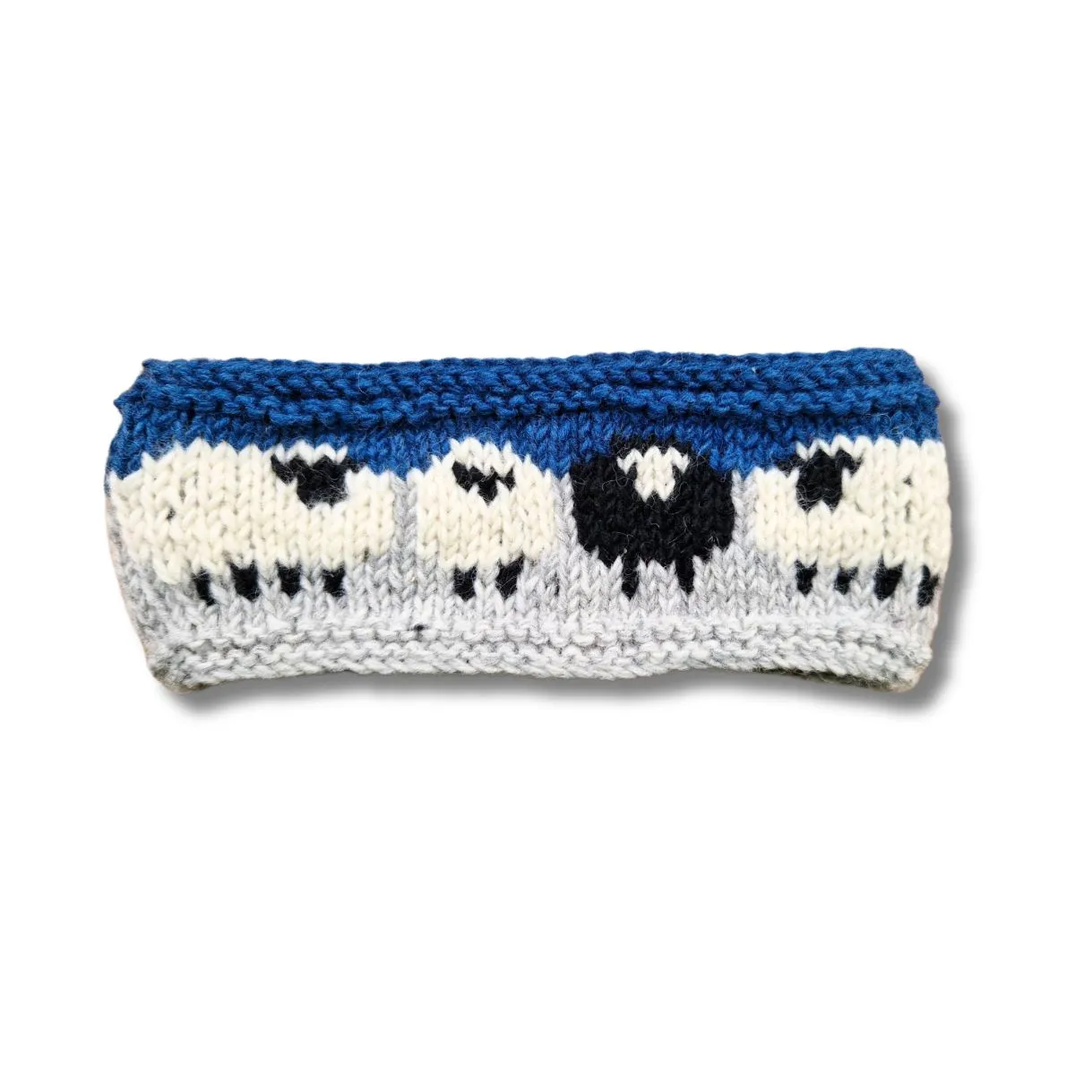 hand-knitted sheep wool headband