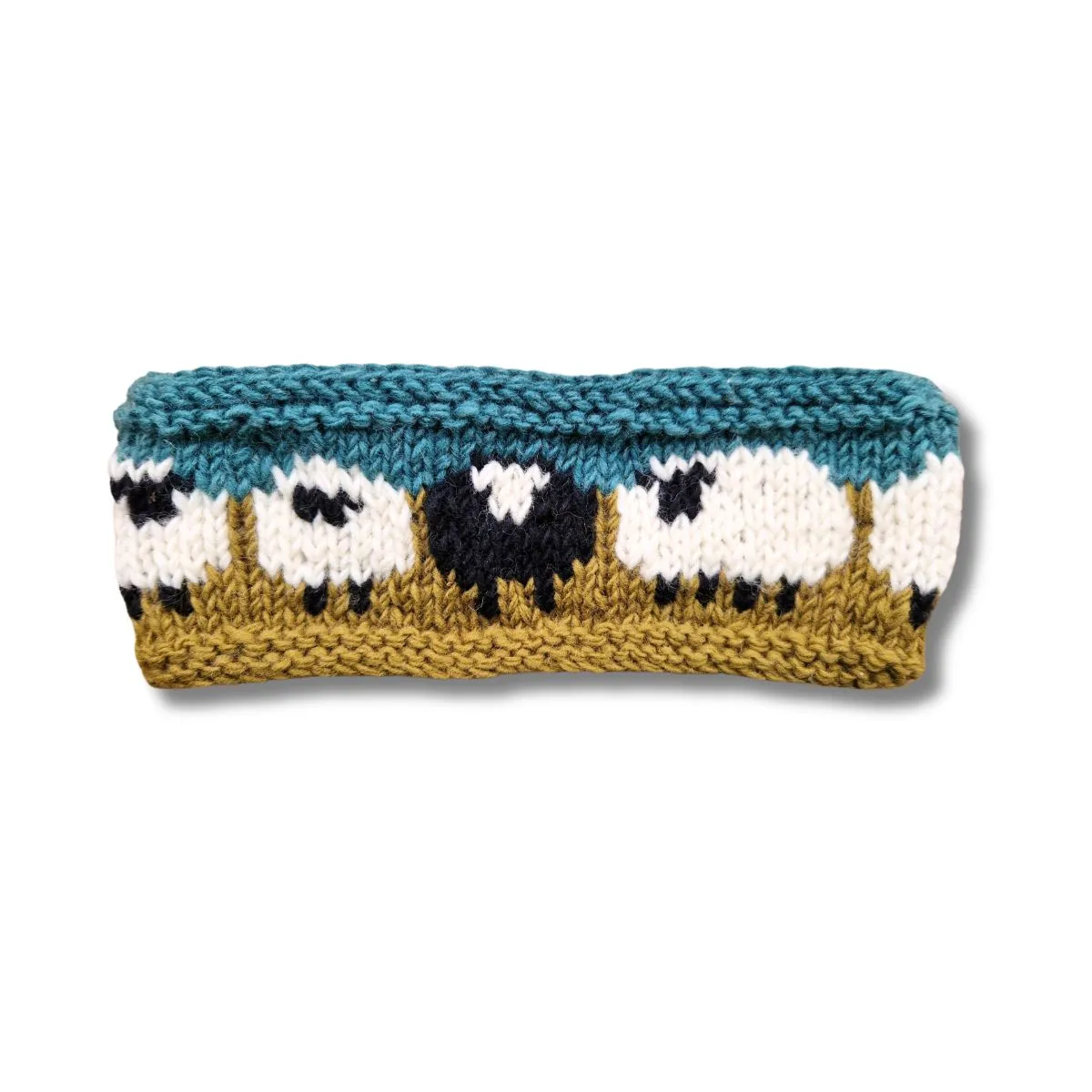 hand-knitted sheep wool headband