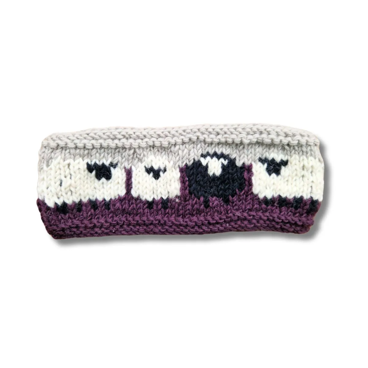 hand-knitted sheep wool headband