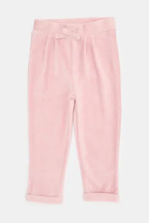 Infant Girls Pink Curdoroy Casual Trousers