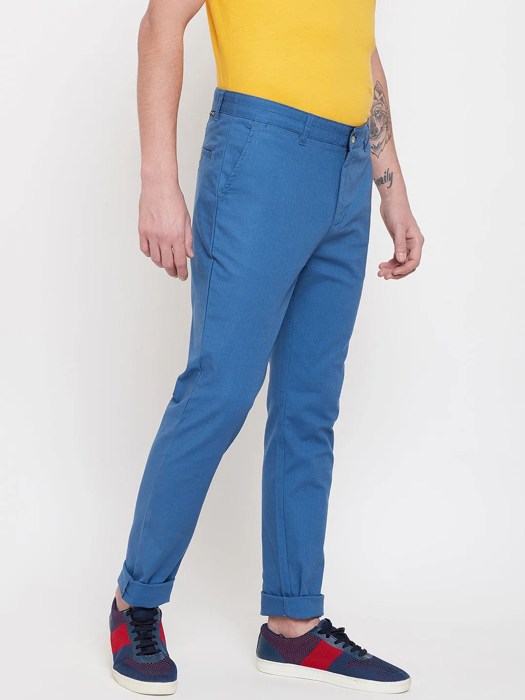 JUMP USA Men Blue Casual Slim Fit Trousers