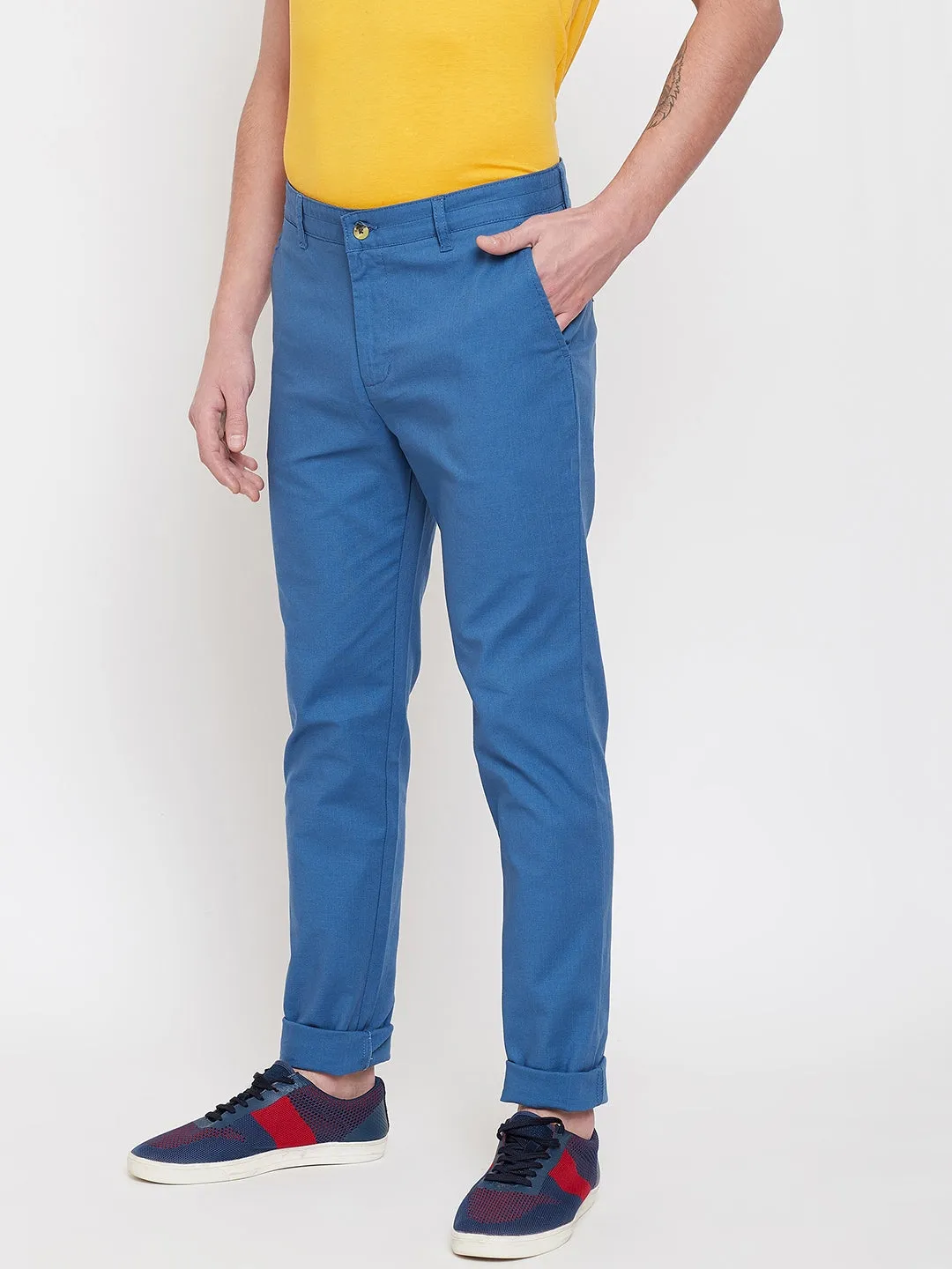 JUMP USA Men Blue Casual Slim Fit Trousers