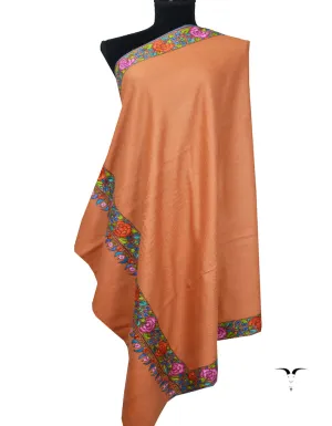 Light Orange Embroidery Pashmina Shawl 7301