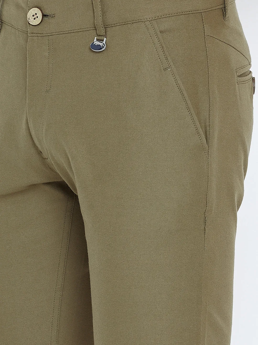 Men Olive Casual Trousers